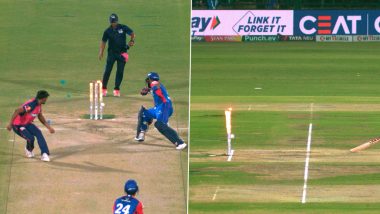 Unfortunate! Shai Hope Run Out at Non-Striker’s End After Ball Touches Sandeep Sharma’s Hand Before Hitting Stumps During DC vs RR IPL 2024 Match (Watch Video)
