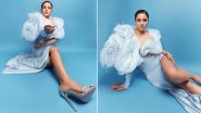 Shehnaaz Gill Strikes a Fierce Pose in an Icy-Blue Thigh-High Slit Gown, Channels Ice Princess Vibes in the Gorgeous Ensemble (View Pics)