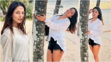 Shehnaaz Gill Mauritius Holiday Pics and Videos: Actress Grooves to 'Aye Udi Udi' Song in White Shirt Paired With Black Shorts