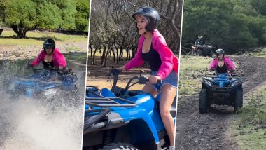 Shehnaaz Gill Thrills Fans With First-Time Quad Biking Adventure in Mauritius (Watch Video)