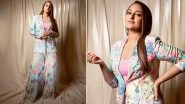Sonakshi Sinha&rsquo;s Floral Ensemble Is a Perfect Fusion of Stylish Formals Meets Playful Chic, Actress Looks Stunning for the Heeramandi Series Promotions (View Pics)