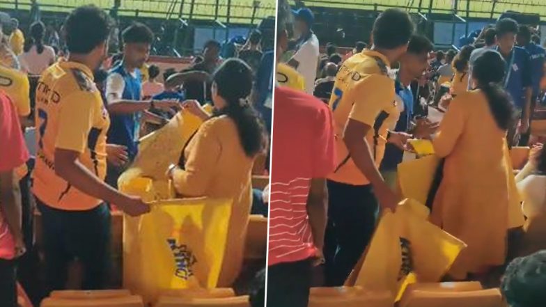 Viral Video Shows M Chinnaswamy Stadium's Staff Taking Away Yellow Coloured Posters From Chennai Super Kings Fans During RCB vs CSK IPL 2024 Clash