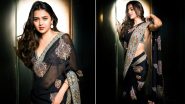 Tejasswi Prakash Casts a Spell in a Stunning Black Saree Featuring Ethnic Motifs, Actress Looks Effortlessly Graceful and Elegant (View Pics)