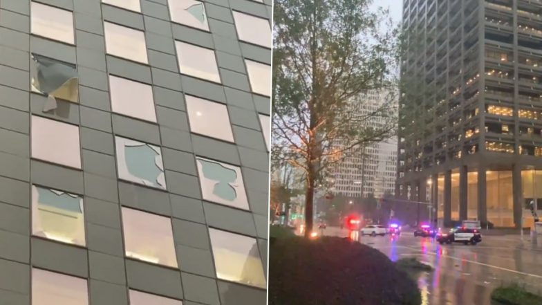 Texas Storm: Windows Blown out of Multiple Buildings, Power Lines Down After Severe Thunderstorm Hits Houston; Leaves One Million People Without Power (Watch Videos)