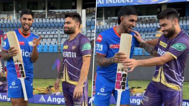IPL 2024: Rinku Singh Says, ‘Iske Liye Kuch Bhi Dunga’ As Tilak Varma Jokes About Taking Away Bat Gifted by Virat Kohli to KKR Batsman (Watch Video)
