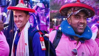 Trent Boult, Ravi Ashwin and Other Rajasthan Royals Players Receive a Special Welcome As They Reach Guwahati Ahead of RR vs PBKS IPL 2024 Match (View Pic)