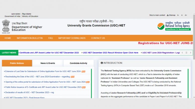 UGC NET June 2024 Exam: Extended Registration Window for National Eligibility Test Examination Closes Today, Apply Online at ugcnet.nta.ac.in