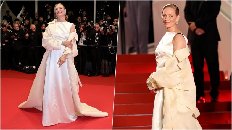 Cannes 2024: Uma Thurman Stuns in Burberry at Cannes for 'Oh Canada' Premiere (View Pics)