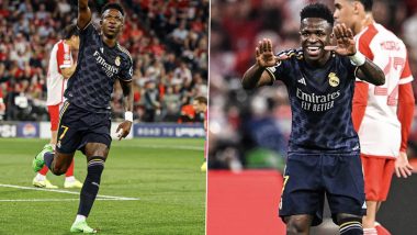 Bayern Munich 2–2 Real Madrid, UEFA Champions League 2023–24: Vinicius Jr’s Brace Helps Los Blancos Hold the Bavarians in Thrilling Semifinal First Leg