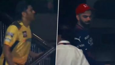 Viral Video Shows Virat Kohli Visiting CSK Dressing Room to Meet MS Dhoni After RCB Qualified for IPL 2024 Playoffs