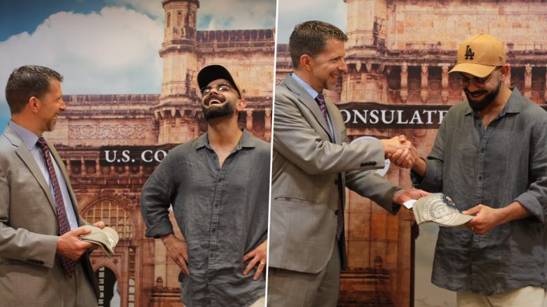 Virat Kohli Meets US Consul General Mike Hankey in Mumbai Before Leaving for ICC T20 World Cup 2024 (See Pics)