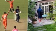 Vivian Kingma Plays Scotland vs Netherlands Tri Series 2024 Match From His Backyard at Voorburg Cricket Club Stadium (Watch Video)