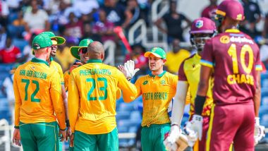 West Indies vs South Africa 3rd T20I Free Live Streaming Online on FanCode: Get TV Channel Telecast Details of WI vs SA T20 Cricket Match With Time in IST