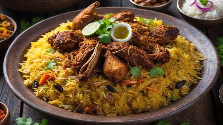 Uttar Pradesh: Roadside Stall Allegedly Sells Chicken Biryani to Four Vegetarian Customers, Probe Launched (Watch Video)