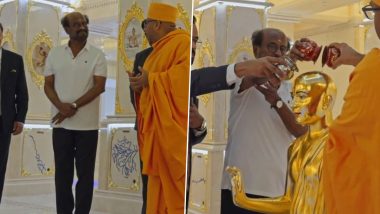 Rajinikanth Visits BAPS Hindu Mandir in Abu Dhabi (Watch Video)