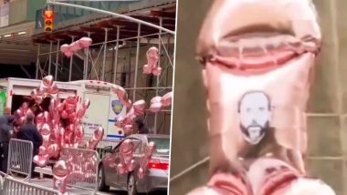 Penis-Shaped Balloons With Faces of Prosecutors, Judges Released in Support of Donald Trump Outside New York Court During Hush Money Trial (Watch Video)
