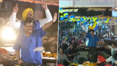 Lok Sabha Elections 2024: Delhi CM Arvind Kejriwal Holds First Roadshow for Poll Campaign After His Release From Tihar Jail (Watch Videos)