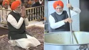 PM Narendra Modi, Wearing Saffron Turban, Offers Prayers at Patna Sahib Gurdwara in Bihar; Serves Langar (Watch Videos)