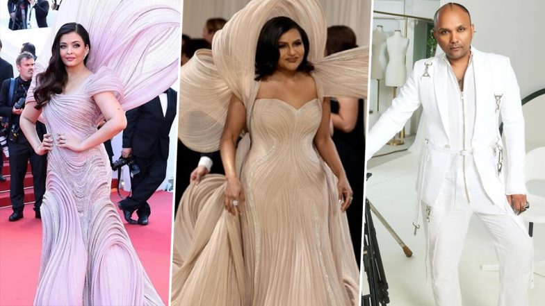 Met Gala 2024: Mindy Kaling Dazzles in Gaurav Gupta&rsquo;s Gown, Reminds Fans of Aishwarya Rai&rsquo;s Cannes Look (View Pics)