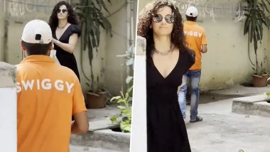 Swiggy Delivery Partner Ignores Taapsee Pannu and Completes His Delivery in This Viral Video, Earns Netizens' Respect - WATCH!