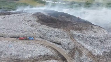 Madurai Fire: Blaze Rages at Vellaikkal Garbage Dump Yard in Tamil Nadu for a Week (Watch Video)