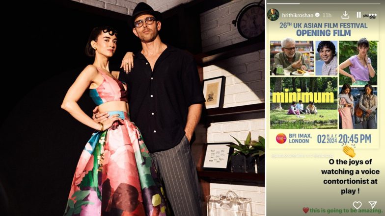 Hrithik Roshan’s Heartfelt Message to Saba Azad As Her Film Minimum Hits Screens at 26th UK Asian Film Festival!