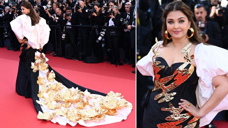 Cannes 2024: Aishwarya Rai Bachchan Is Mesmerising in Black Falguni Shane Peacock Gown at 77th Edition of Film Festival (See Pic)