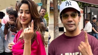 Lok Sabha Elections 2024 Phase 5: Rajkummar Rao and Janhvi Kapoor, Stars of Mr and Mrs Mahi, Cast Their Votes in Mumbai (Watch Videos)