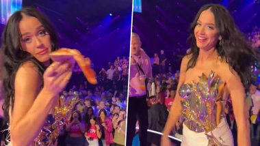 Katy Perry Recreates Her Iconic LA Nightclub Pizza Tossing in Emotional American Idol Farewell, Says ‘A Pizza My Heart Will Always Be on the Idol Stage’ (Watch Video)