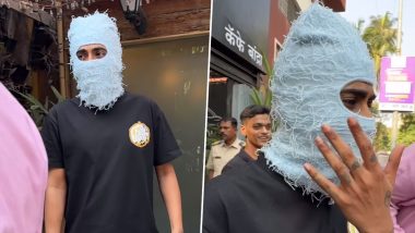 MC Stan Gets Trolled for Covering His Entire Face With Blue Mask During Outing in Mumbai, Netizens Say ‘Male Version of Uorfi’ (Watch Video)