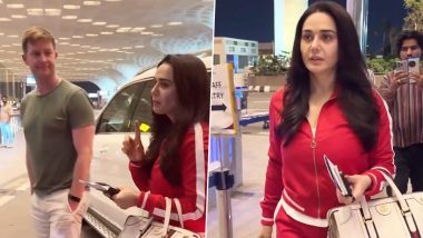 Preity Zinta Set to Shine at 77th Cannes Film Festival, Actress Spotted With Husband at Mumbai Airport (Watch Video)