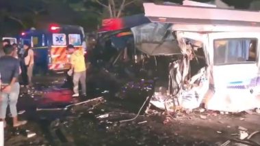 Haryana: Seven Pilgrims Travelling to Vaishno Devi Shrine Killed, Over 20 Injured After Their Mini-Bus Meets With Accident on Ambala-Delhi-Jammu Highway (Watch Video)