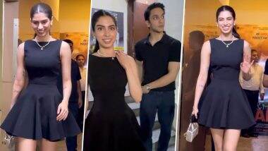 Mr & Mrs Mahi Screening: Khushi Kapoor and Rumoured Boyfriend Vedang Raina Twin in Black as They Steal Spotlight at Star-Studded Event (Watch Video)