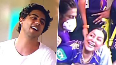 Aryan Khan Makes Goofy Face and Flaunts Rare Smile During KKR vs SRH’s IPL 2024 Final Match; Video Goes Viral – WATCH