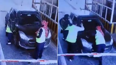 Meerut Car Crash Video: Driver Crashes Into Woman Employee of Kashi Toll Plaza on Delhi-Meerut Expressway, Disturbing Clip Surfaces