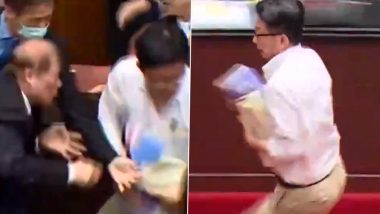 Taiwan Parliament Chaos Video: Taiwanese MP Steals Bill, Runs Away Amid Ruckus in House