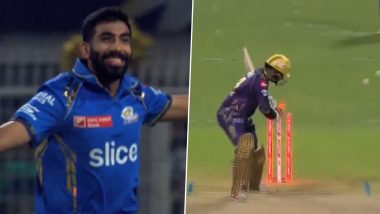 Jasprit Bumrah Hands Sunil Narine ‘Rare’ Golden Duck, Castles Star All-Rounder With Stunning Yorker During KKR vs MI IPL 2024 Match (Watch Video)