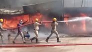 Karnataka Fire Video: Massive Blaze Erupts at Commercial Centre in Koppal, Firefighters Rush to Scene
