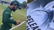 Mohammad Rizwan Spotted Signing Autograph on Fan’s Poster With the Message ‘Release Imran Khan’ During PAK vs IRE 2nd T20I 2024, Video Goes Viral