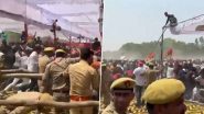 Uttar Pradesh: Stampede-Like Situation Ensues As Scuffle Breaks Out Between Police and Supporters at Samajwadi Party’s Election Rally in Azamgarh (Watch Video)