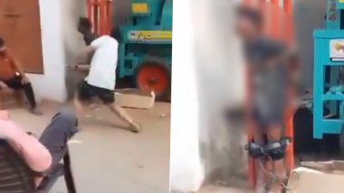 Uttar Pradesh Shocker: Teenager Tied to Pole, Beaten Over Alleged Theft in Hardoi; Disturbing Video Surfaces