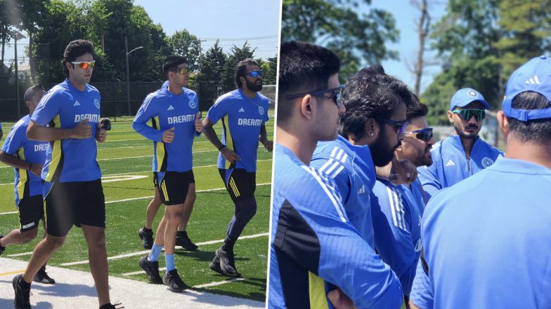 Hardik Pandya Shares Pics from India's Training Session Ahead of ICC T20 World Cup 2024 (View Pics)