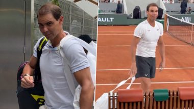 Thousands of Fans Come To See Rafael Nadal Practice Ahead of French Open 2024