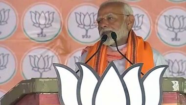 Bhadohi Lok Sabha Election 2024: Samajwadi Party, Congress Want To Try Out ‘TMC Politics’ in Uttar Pradesh, Says PM Narendra Modi (Watch Video)