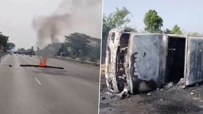 Gujarat: Villagers Set DSP's Car on Fire Following Fatal Accident That Killed Village Youth in Sabarkantha (Watch Videos)