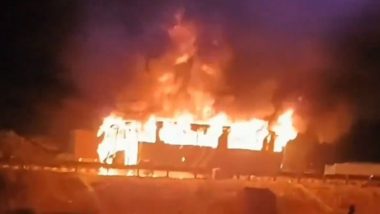 Haryana Bus Fire Video: Eight Dead, Several Injured After Bus Catches Fire in Nuh