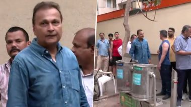 Mumbai Lok Sabha Elections 2024 Phase 5: Industrialist Anil Ambani Stands in Queue at Polling Booth (Watch Video)