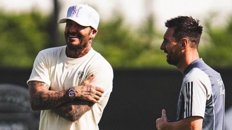 Lionel Messi Spotted at Inter Miami Training Ground With David Beckham Ahead of MLS 2024 Match Against Atlanta United (See Pic)