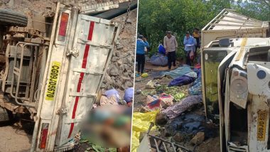 Chhattisgarh Road Accident: 14 Women and One Man Killed As Mini Goods Vehicle Plunges Into Gorge in Kabirdham (See Pics)