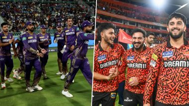 KKR vs SRH Head-to-Head Record: Ahead of IPL 2024 Qualifier 1 Clash, Here Are Match Results of Last 3 Kolkata Knight Riders vs Sunrisers Hyderabad Encounters!